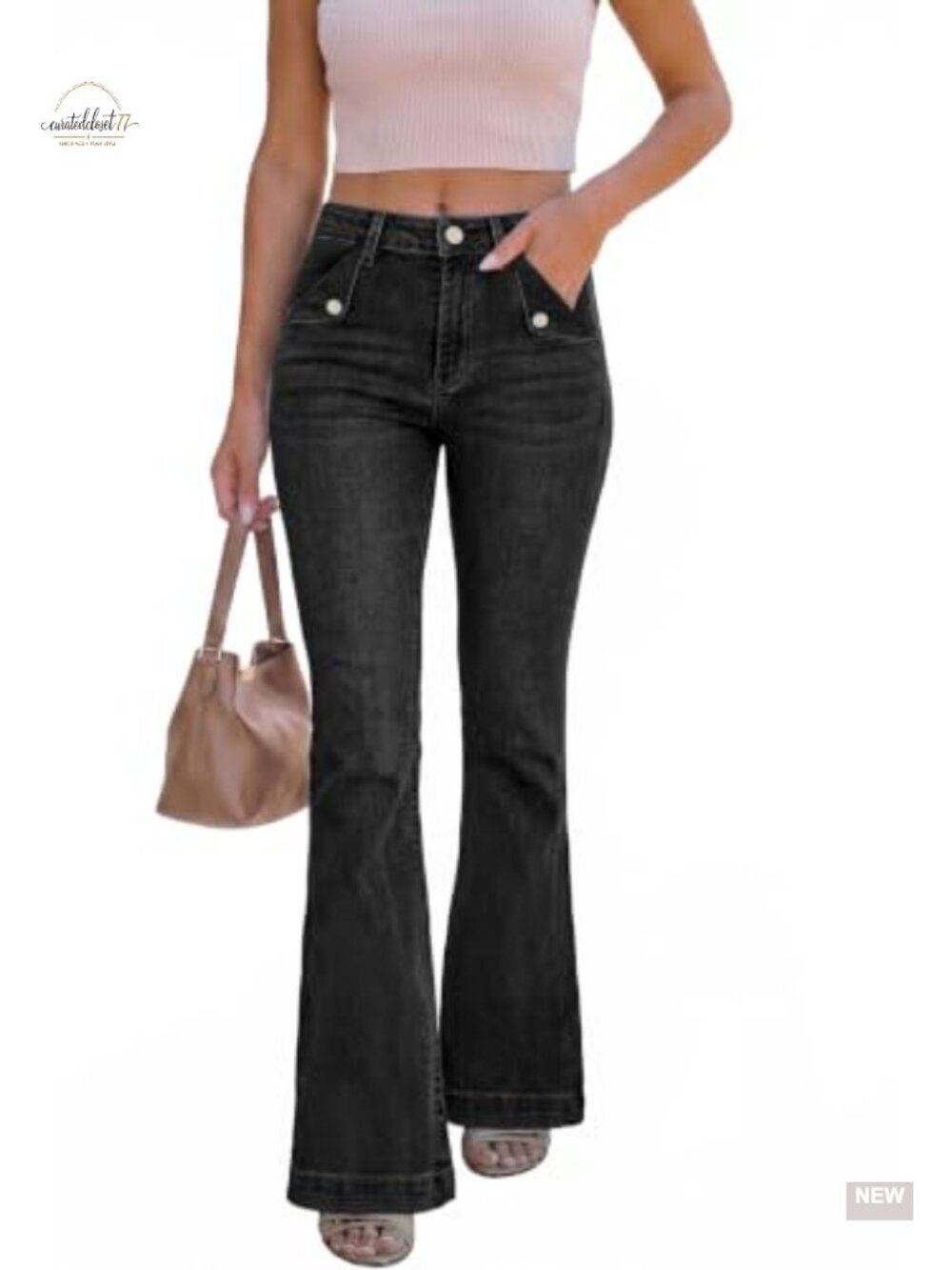 High Waisted Flare Jeans Stretchy Bootcut Denim for Women